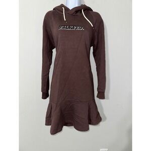 MILKFED Women's Brown Hoodie Dress Long Sleeve Sweatshirt Dress Size‎ S